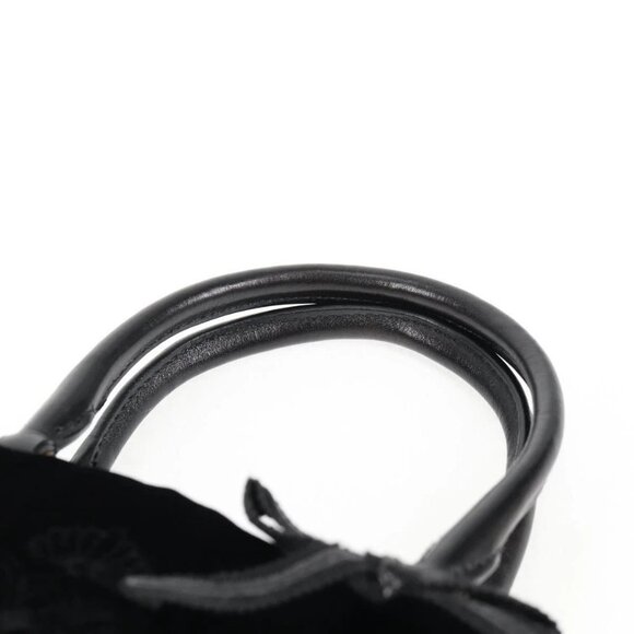 PRADA Hand Bag Velor Black Gold Auth 132428V - Picture 9 of 16